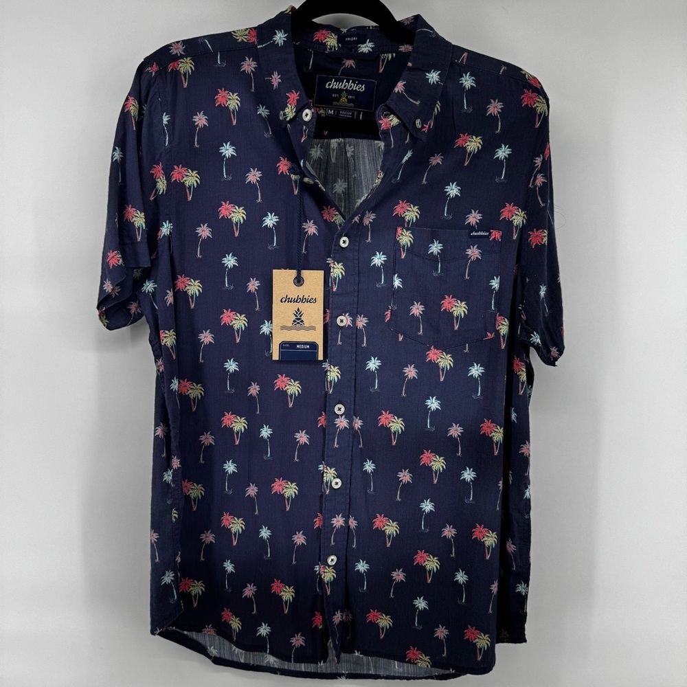 Chubbies Mens Friday Shirt- palm daddy-szM NWT tropical vacation beach button up - Picture 2 of 9